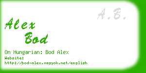 alex bod business card